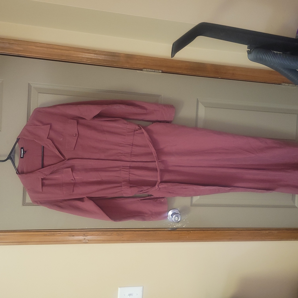 Express Coral Jumpsuit with Belt